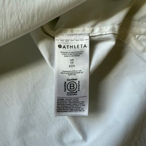 Athleta White Oversized Button Down Shirt XS - Picture 9 of 10